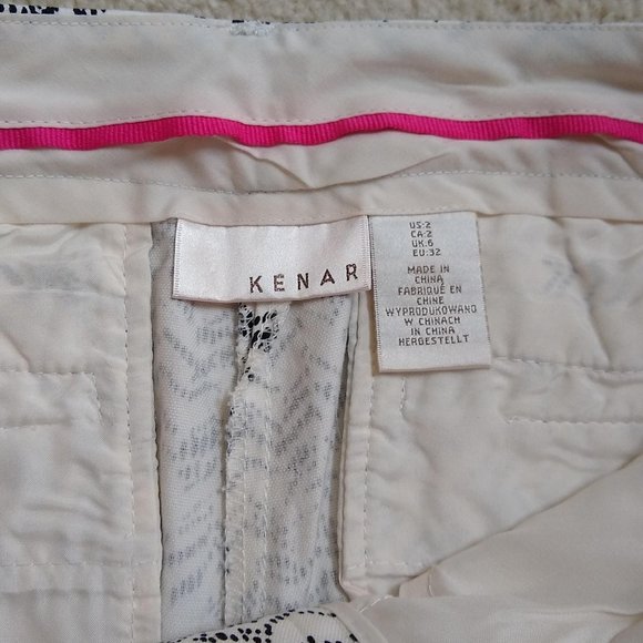 Kenar White Bermuda Mid Rise Shorts Size 2 Flat Front Slash Pockets - Picture 4 of 7